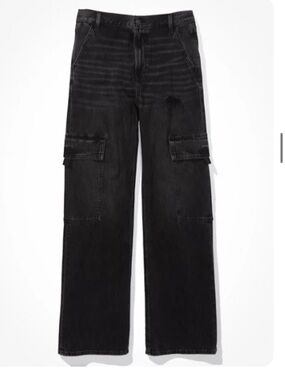 AE super high-waisted cargo baggy wide-leg jeans